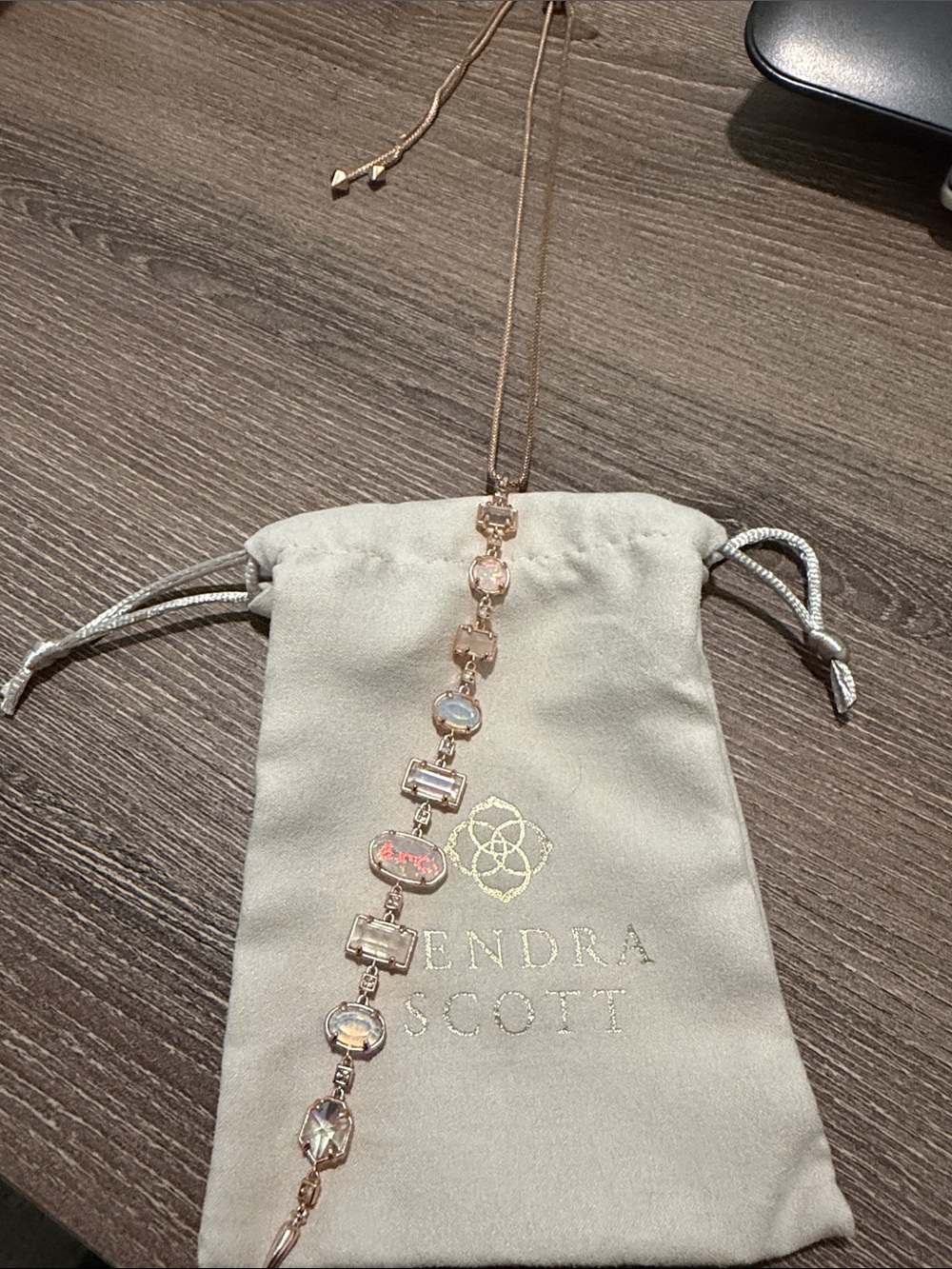 Kendra Scott Rose Gold Iridescent Opal Multi-Stone Necklace - Picture 2 of 2